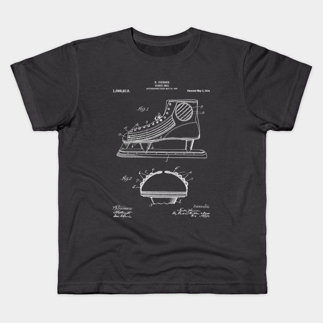 Ice Hockey Skates Patent - Ice Skates Art - Antique Kids T-Shirt by patentpress